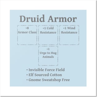 Druid Armor: Role Playing DND 5e Pathfinder RPG Tabletop RNG Posters and Art